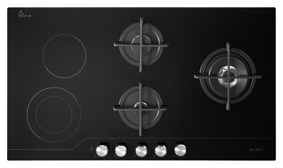 Black Gas Vitroceramic Italy 90 Cm Elba